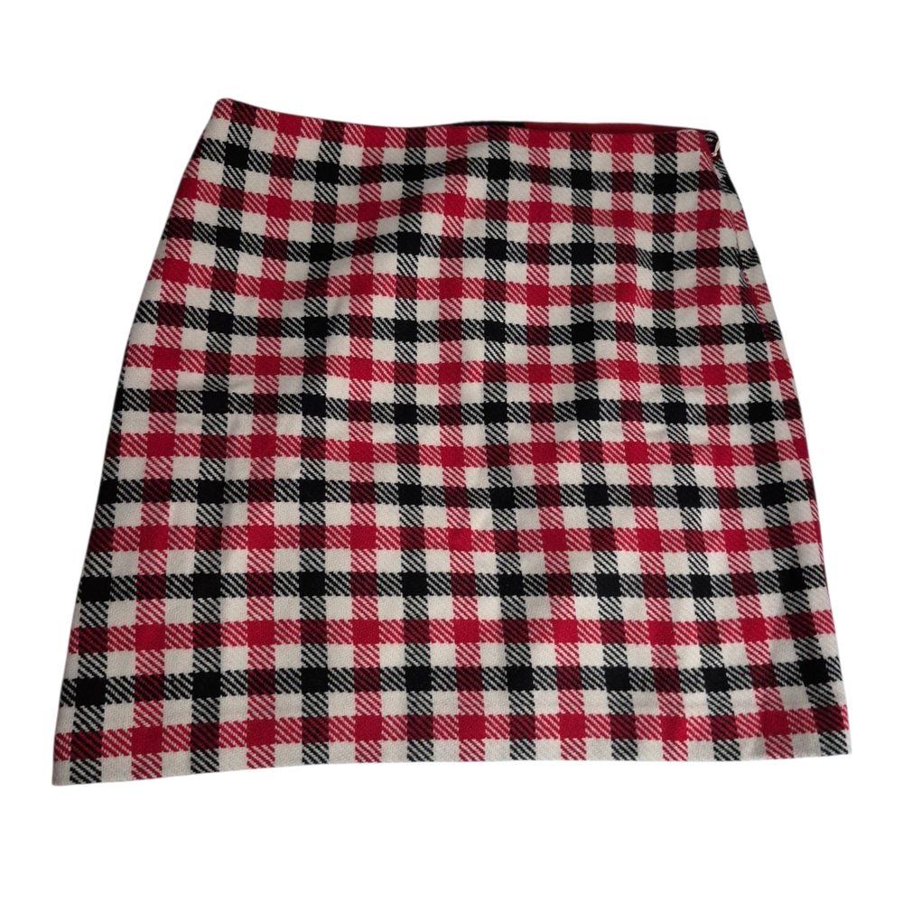 Talbots Red and Black Checkered Mini Skirt